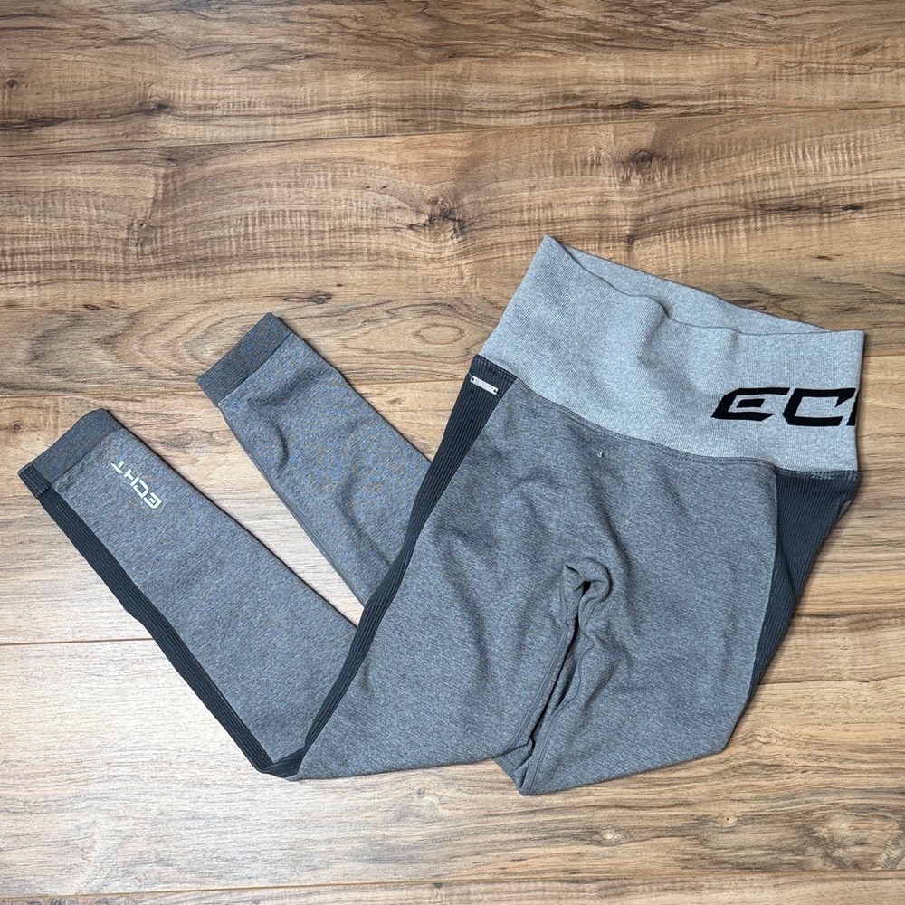 ECHT Two-Tone Gray and Black Leggings